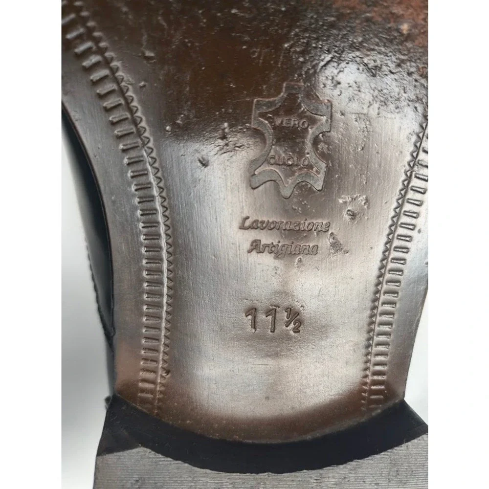 Stafford Cap Toe Oxford Mens 11.5‎ Black Leather Dress Shoes Brogue Detail